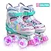 SULIFEEL Rainbow Unicorn 4 Size Adjustable Light up Roller Skates for Girls Boys for Kids - Small(US 9-12)