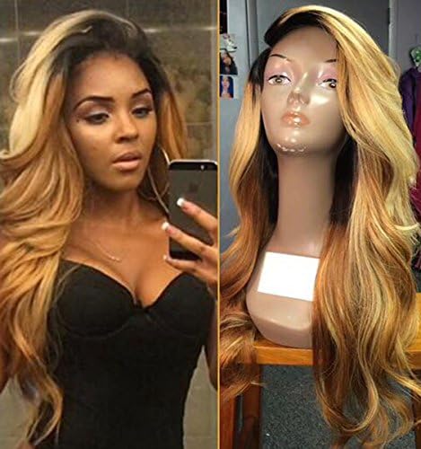 Sexy Ombre Lace Front Wig Kanekalon Hair Synthetic Hair Wig Heat Resistant 26" 150%Density Dark Roots Blonde Front Lace Wig Wholesale