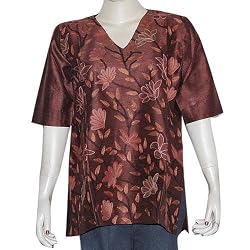 Kurtis Clothes from India Maroon Womens Summer Fashion Embroidery Size L