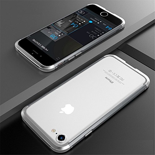 iPhone 7 Plus Case , Lteng Luxury Double Color Metal Bumper Ultra Slim Aluminum Alloy Metal Frame Shockproof Protective Case for iPhone 7 Plus (Mei grey+silver)