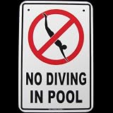 Danger No Diving Swimming Pool Hot Tub Tin Warning Sign