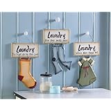 Set Of 3 Hanging Laundry Room Signs Wall Decor by Collections Etc