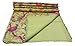 Colors Of Rajasthan Bird Print King Size Kantha Quilt Olive Green, Kantha Blanket, Bed Cover, King Kantha bedspread, Bohemian Bedding Kantha Size 90 Inch x 108 Inch