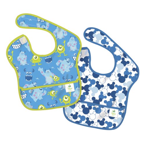 Disney Baby 2-pack Waterproof SuperBib - Blue Monsters and Mickey Icon