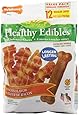 Nylabone Healthy Edibles Regular Bacon Flavored Dog Treat Bones with Vitamins, 12 Count