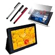 Premium Black Leather case + 2 packs of Clear Screen