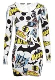 [14] Ladies Batman Comic Logo Mini Sexy Bodycon Dress Ladies Dress Size 8-14