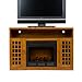 SEI Narita Media Console with Electric Fireplace, Glazed Pine
