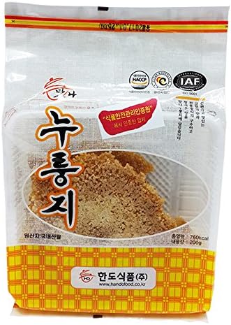 HandoFood Tasty Scorched Rice Chip Crust of Overcooked Rice Nurungji, Size: 200g, 100% Korean Rice Snack, Pack of 30