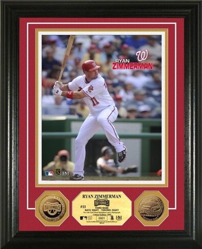 Ryan Zimmerman Framed Washington Nationals 24KT Gold Coin Photo Mint