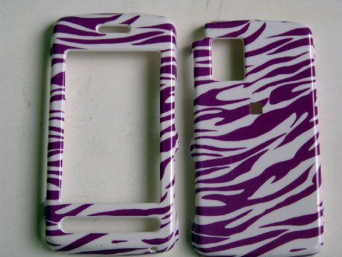 New Purple and White Zebra Stripe Pattern Design Samsung Gravity T459 Snap on Cell Phone Case