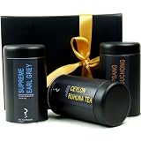Earl Grey 50g, Lapsang Souchong 50g and Ceylon Ruhuna 50g Caddies in a Gift Box