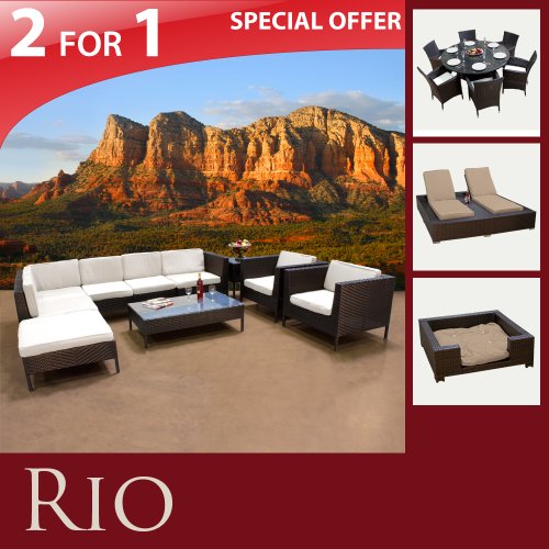 OUTDOOR SOFA WICKER FURNITURE, DINING SET PATIO, DOUBLE COZY CHAISE, SML-DOG BED