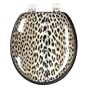 Leopard Skin and Black Padded Toilet Seat