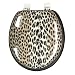 Leopard Skin and Black Padded Toilet Seat