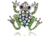 AB Frog Toad Green Peridot Crystal Rhinestone Costume Jewelry Adjustable Ring