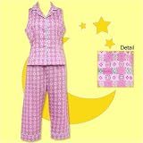 Bedhead Pink Tiles Sleeveless Capri Sateen Cotton Pajama