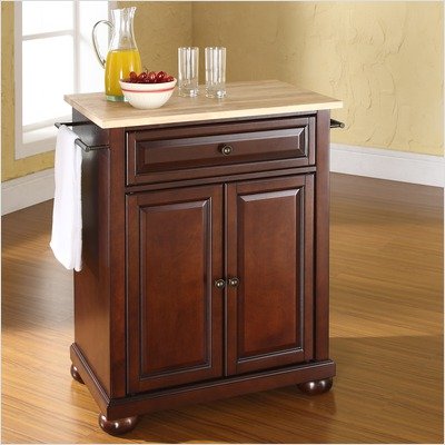Best Price Crosley Furniture Alexandria Natural Wood Top Mahogany Kitchen Island