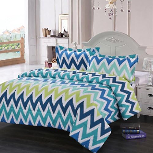 Homehug Textile Cotton Comforter Set Full Cheap Sheet Sets Queen 1800 Thread Count 3pc Polyester Comforter Sheets for Bed Concise Crease Defense Full Size Color Blue Ripple,shipments From the United States,free Shipping,no Pungent Odor,sensitive Skin,fine Workmanship,breathable