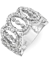1.65 Carat (ctw) 14k White Gold Round Diamond Ladies Cocktail Designer Right Hand Ring