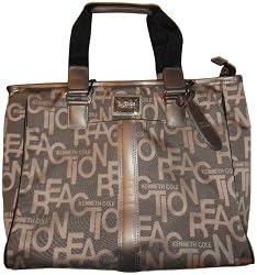 Women's Kenneth Cole Reaction Purse Handbag Taking Flight Taking Control Shopper's Tote Business Travel Bag Tan