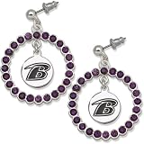 LogoArt Baltimore Ravens Crystal Logo Earrings
