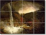 IMAGE OF Thomas Cole Waterfalls Ceramic Tile Mural 14. 12.75x17 inches using (12) 4.25x4.25 ceramic tiles.
