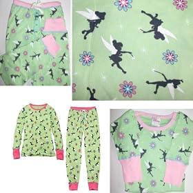 Buy DISNEY TINKER BELL PAJAMAS Thermal Green Ladies by Disney