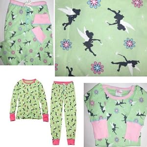 Buy DISNEY TINKER BELL PAJAMAS Thermal Green Ladies by Disney