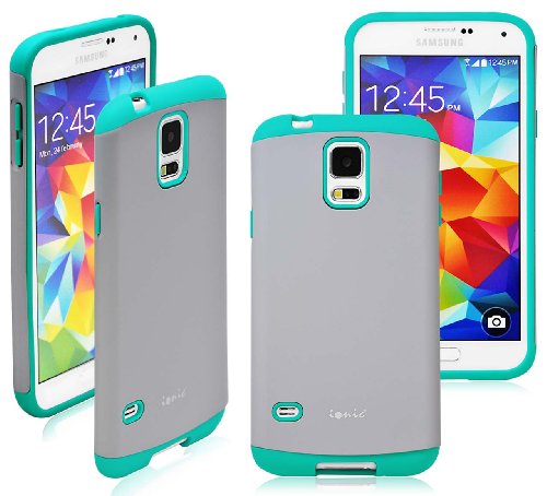 Ionic BELLA Samsung Galaxy S5 Case Smartphone (AT&T, T-Mobile, Sprint, Verizon) (Gray/Green)