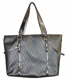 Women's Large DKNY Coated Logo Tote Handbag (Silver/Grey)
