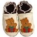 Robeez Infant/Toddler Gift Teddy Slip-On,Cream,6-12 Months (US Infant 2.5-4 M)