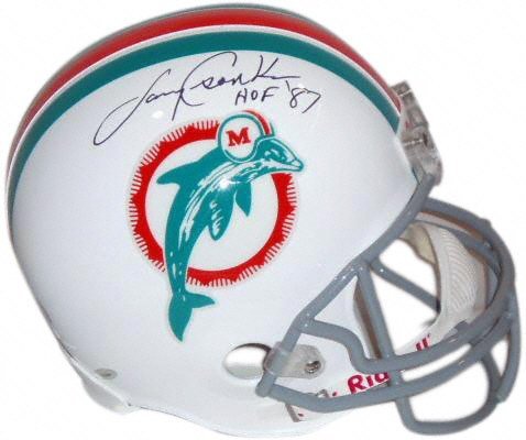 Larry Csonka Autographed Helmet | Details: Miami Dolphins, Throwback, HOF Inscription, Riddell Replica Helmet