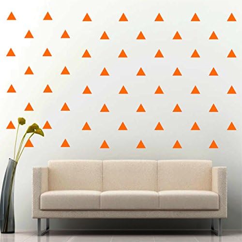 JCM CUSTOM Piece 96 Removable Easy Peel and Stick, Wall Vinyl Decal Sticker, DIY Decor/Safe on Painted, Triangle, 3" W X 2.5" L, Orange