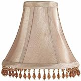 Beige Chandelier Lamp Shade with Beads 3x7x6 (Clip-On)