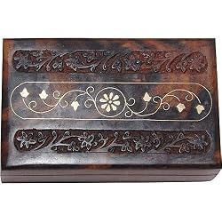 Gift Idea for Her Wooden Brass Inlay Work Jewelry Boxes (wc448a)