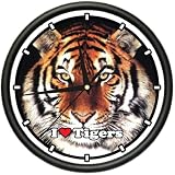 TIGER Wall Clock cat zoo animal print decor lsu gift