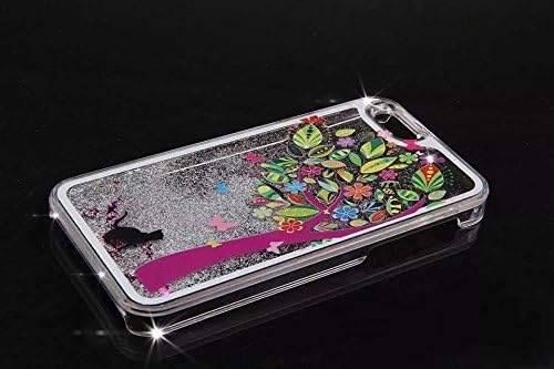 iPhone 5S Quicksand Case,JXT 3D Creative Flower Fairy Faery Angel Girl Printing Quicksand Flowing Liquid Floating Bling Glitter Sparkle Stars Hard Transparent Cover Case For iPhone 5 5G 5S #8