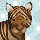 Aaron the Tiger Powder Blue 21x21 Canvas Art Image Wrap