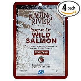 SeaBear Ready-to-Eat Sockeye Salmon, 3.5-Ounce Units   (Pack of 4)