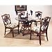 Cancun Palm 5 Piece Indoor Rattan Dining Set with Side Chairs in TC Antique Finish Fabric: Patriot Cadet