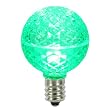 Pack of 12 LED G40 Green Replacement Christmas Light Bulbs - E17 Base