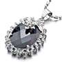 Pugster Elegant Dark Amethyst Oval Crystal Pendant Necklace