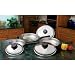 Kitchen & Housewares : Precise Heat™ 6pc Stainless Steel Skillet Set with Steam Control™ Knobs