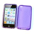 Apple iPod Touch 4th Generation Crystal Silicone Skin Case "Transparent Purple Diamonds"