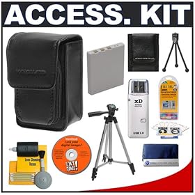 Deluxe Accessory Kit with Soft Leather Case + Spare NP-40 Li-ion Battery + Tripod + Cameta Bonus Accessory Kit for Fuji Finepix F480, J50, Z3 & Z5fd Digital Cameras