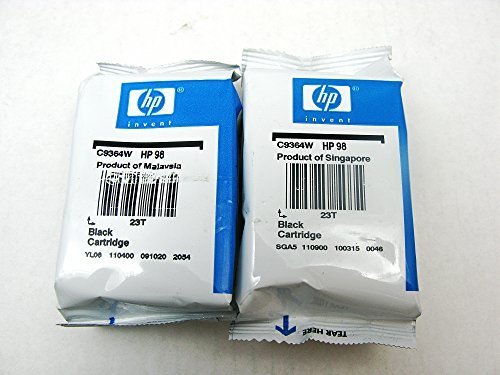 Genuine HP 98 Back Ink Cartridge Combo 2 Pack in Factory Packaging for Deskjet 5940 D4160 Officejet 100 150 6310 H470 Photosmart 2575 C4140 C4150 C4180