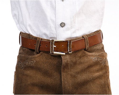 Trachten Ledergürtel GO40 braun
