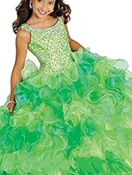 Girls  One Shoulder Lace  Ball Gown Pageant Dress 