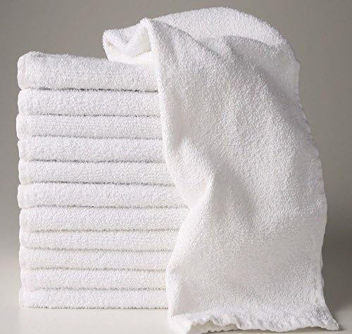 16X27 Hand Towels Washcloths White Cotton Terry Hand Towels Salon/ Gym/ Hotel Super Absorbent Kitchen Hand Towels 100% Cotton 24Pcs